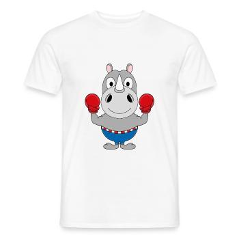 NASHORN - BOXER - BOXEN - SPORT - KAMPFSPORT - Männer T-Shirt - Weiß - Vorne - AI Model Male 178 dark (178cm)