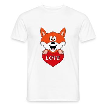 LIEBE - HERZ - LOVE - FUCHS - TIERISCH - VERLIEBT - Männer T-Shirt - Weiß - Vorne - AI Model Male 178 dark (178cm)