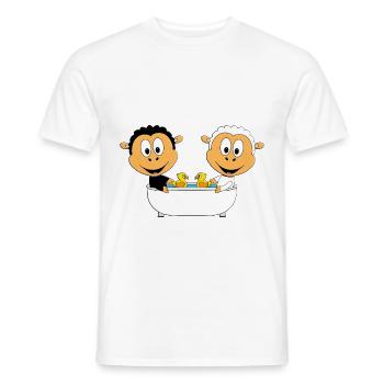 BADEN - BADEWANNE - SCHAFE - SCHAF - LIEBE - LOVE - Männer T-Shirt - Weiß - Vorne - AI Model Male 178 dark (178cm)