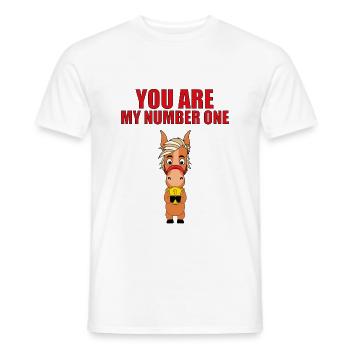YOU ARE MY NUMBER ONE - PFERD - PFERDE - Männer T-Shirt - Weiß - Vorne - AI Model Male 178 dark (178cm)