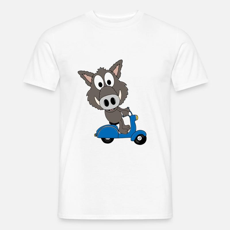 WILDSCHWEIN - ROLLER - TIER - TIERISCH - Männer T-Shirt - Weiß
