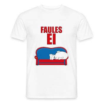 FAULES EI - SOFA - EIER - CHILLEN - RALAXEN - FAUL - Männer T-Shirt - Weiß - Vorne - AI Model Male 178 dark (178cm)