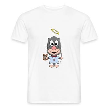 ENGEL - HEILIGENSCHEIN - MAULWURF - TIERISCH - Männer T-Shirt - Weiß - Vorne - AI Model Male 178 dark (178cm)