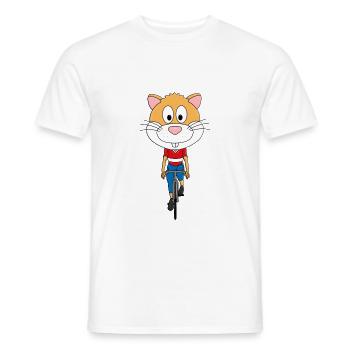 HAMSTERRAD - HAMSTER - RENNRAD - FAHRRAD - SPORT - Männer T-Shirt - Weiß - Vorne - AI Model Male 178 dark (178cm)
