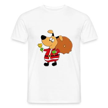 HUND - WEIHNACHTEN - GESCHENKE - GLOCKE - TIER - Männer T-Shirt - Weiß - Vorne - AI Model Male 178 dark (178cm)