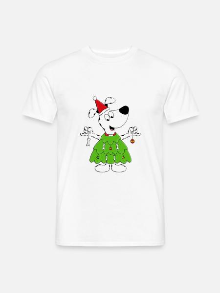 HUND - WEIHNACHTSBAUM - WEIHNACHTEN - TIERISCH - Männer T-Shirt - Weiß