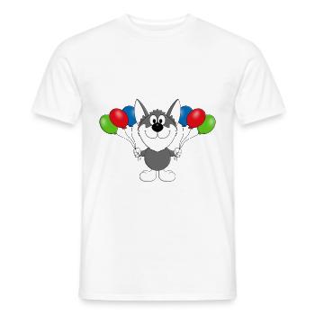 LUFTBALLONS - HUSKY - HUND - SCHLITTENHUND - Männer T-Shirt - Weiß - Vorne - AI Model Male 178 dark (178cm)