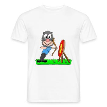 MAULWURF - BOGENSCHIEßEN - BOGENSCHÜTZE - SPORT - Männer T-Shirt - Weiß - Vorne - AI Model Male 178 dark (178cm)