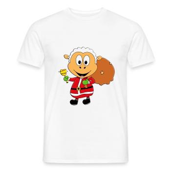 SCHAF - WEIHNACHTSMANN - TIER - TIERISCH - Männer T-Shirt - Weiß - Vorne - AI Model Male 178 dark (178cm)