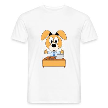 HUND - ARBEIT - JOB - CHEF - MITARBEITER - Männer T-Shirt - Weiß - Vorne - AI Model Male 178 dark (178cm)