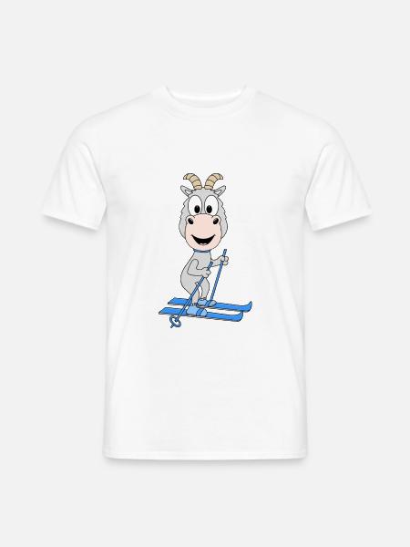 SKIER - ZIEGE - SKI - WINTERSPORT - TIER - Männer T-Shirt - Weiß