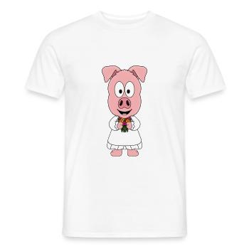 BRAUT - HOCHZEIT - HEIRATEN - LIEBE - TIERISCH - Männer T-Shirt - Weiß - Vorne - AI Model Male 178 dark (178cm)