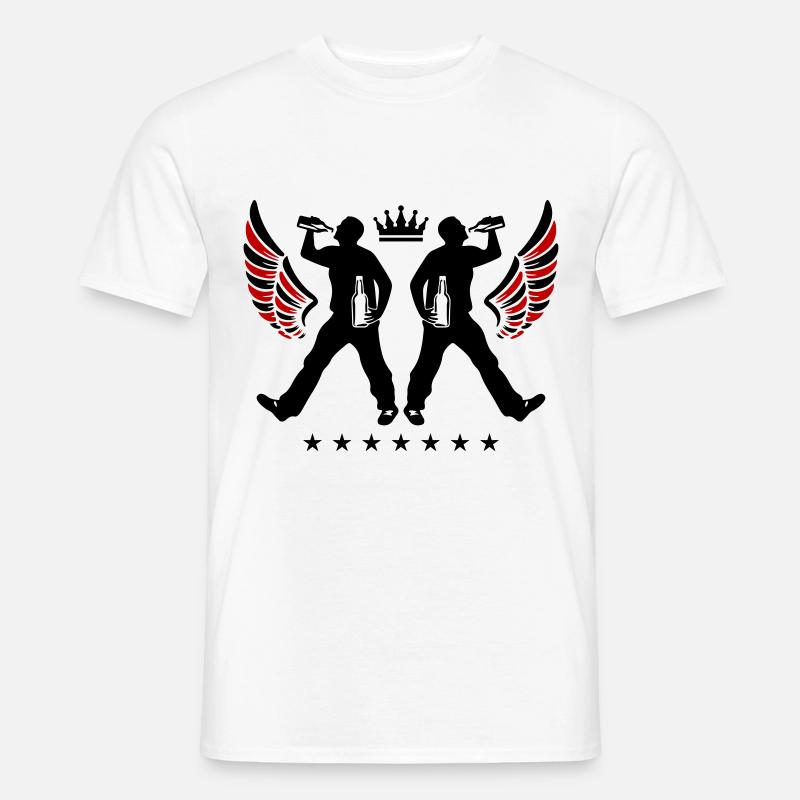 Drinking Bier Silhouette - Männer T-Shirt - Weiß