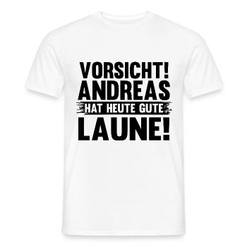 Prénom Andreas - T-shirt homme - blanc - Devant - AI Model Male 178 dark (178cm)