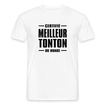 CERTIFIÉ MEILLEUR TONTON DU MONDE - T-shirt homme - blanc - Devant - AI Model Male 178 dark (178cm)
