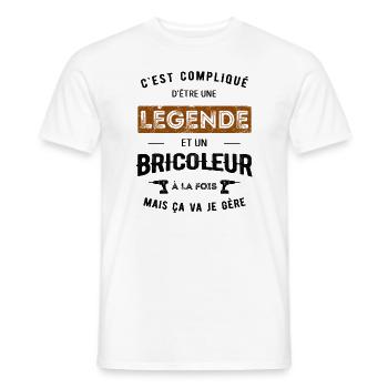 LÉGENDE ET BRICOLEUR - T-shirt homme - blanc - Devant - AI Model Male 178 dark (178cm)