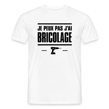 JE PEUX PAS J'AI BRICOLAGE - T-shirt homme - blanc - Devant - AI Model Male 178 dark (178cm)