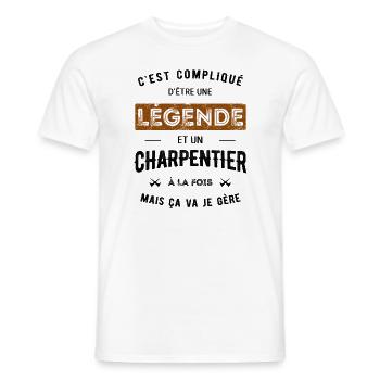 LÉGENDE ET CHARPENTIER - T-shirt homme - blanc - Devant - AI Model Male 178 dark (178cm)