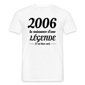 2006 NAISSANCE D’UNE LÉGENDE - T-shirt homme - blanc - Devant - AI Model Male 178 dark (178cm)