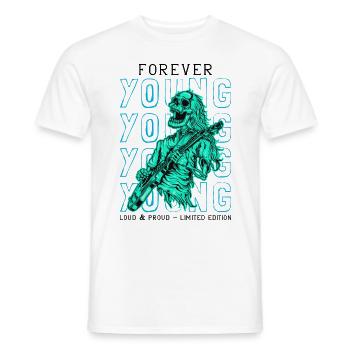 Skeleton Guitarist Guitar Player Rock Music - Men's T-Shirt - white - Front - AI Model Male 178 dark (178cm)
