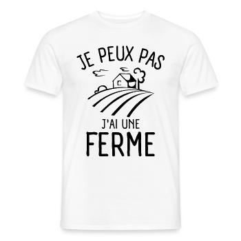 fermier ferme fermière 2 - T-shirt homme - blanc - Devant - AI Model Male 178 dark (178cm)