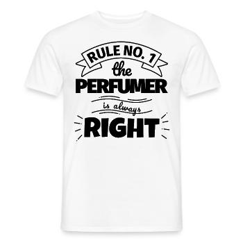 PERFUMER funny gift - Men's T-Shirt - white - Front - AI Model Male 178 dark (178cm)