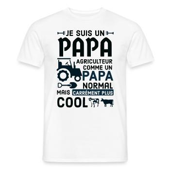Papa agriculteur 4 - T-shirt homme - blanc - Devant - AI Model Male 178 dark (178cm)