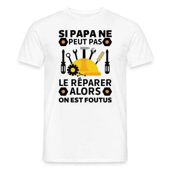 Meilleur Papa Bricoleur - T-shirt homme - blanc - Devant - AI Model Male 178 dark (178cm)