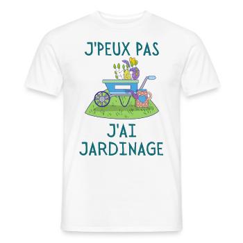 Jardinage jardin plantes - T-shirt homme - blanc - Devant - AI Model Male 178 dark (178cm)