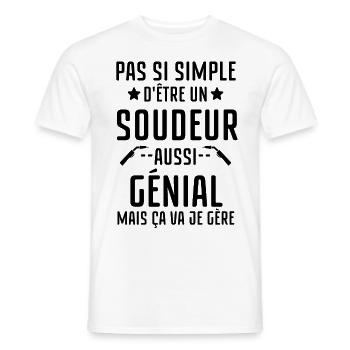 Pas facile d être un soudeur aussi génial - T-shirt homme - blanc - Devant - AI Model Male 178 dark (178cm)