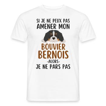 Chien de race bouvier bernois - T-shirt homme - blanc - Devant - AI Model Male 178 dark (178cm)