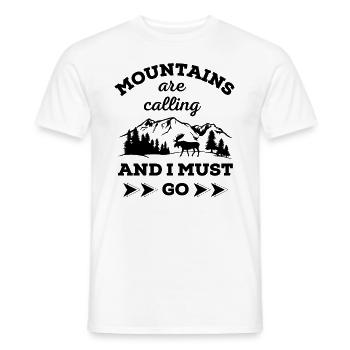 Mountains are calling And I MUST GO - Men's T-Shirt - white - Front - AI Model Male 178 dark (178cm)