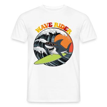 wave riderr - T-shirt homme - blanc - Devant - AI Model Male 178 dark (178cm)