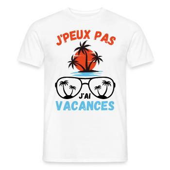 Vacances d été palmiers plage - T-shirt homme - blanc - Devant - AI Model Male 178 dark (178cm)
