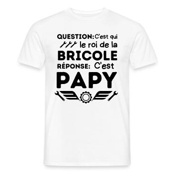 Papy le roi de la bricole - T-shirt homme - blanc - Devant - AI Model Male 178 dark (178cm)