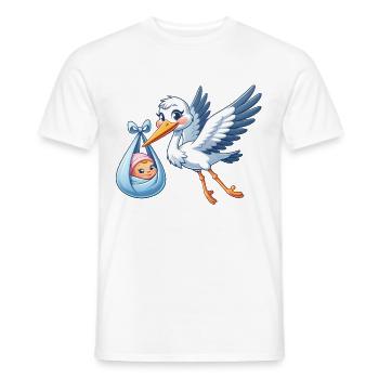 Niedlicher Klapperstorch Mit Baby Motiv - Männer T-Shirt - Weiß - Vorne - AI Model Male 178 dark (178cm)