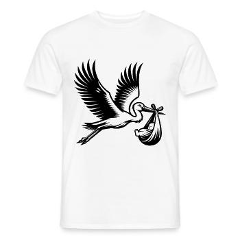 Storch Mit Baby Im Schnabel - Symbol Der Geburt - Männer T-Shirt - Weiß - Vorne - AI Model Male 178 dark (178cm)