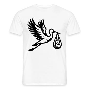 Cigogne avec bébé – symbole de naissance et de joie - T-shirt homme - blanc - Devant - AI Model Male 178 dark (178cm)