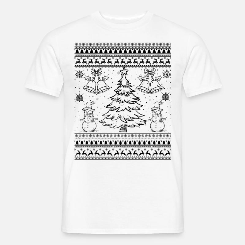 Weihnachtsbaum Muster - Männer T-Shirt - Weiß