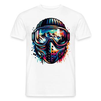 Paysage de montagne fascinant en lunettes de ski - T-shirt homme - blanc - Devant - AI Model Male 178 dark (178cm)