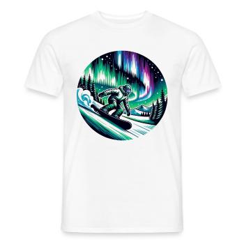 Snowboarden Unter Polarlichtern - Männer T-Shirt - Weiß - Vorne - AI Model Male 178 dark (178cm)
