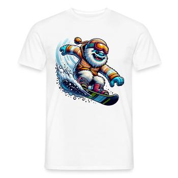 Happy Yeti Snowboard Adventure - T-shirt homme - blanc - Devant - AI Model Male 178 dark (178cm)
