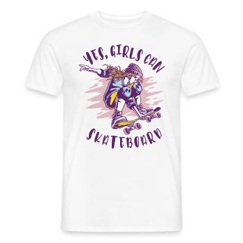 , les filles peuvent patiner - Skating Girls - T-shirt homme - blanc - Devant - AI Model Male 178 dark (178cm)