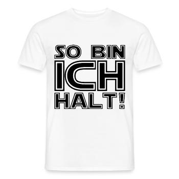 so bin ich halt in schwarz - Männer T-Shirt - Weiß - Vorne - AI Model Male 178 dark (178cm)
