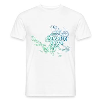 Free Dive Diver Femmes Scuba Diver Plongée sous-marine - T-shirt homme - blanc - Devant - AI Model Male 178 dark (178cm)