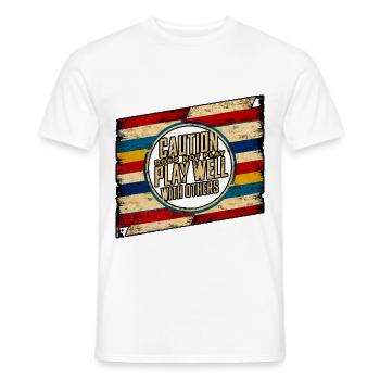 Caution Does Not Play Well With Others 97 - Men's T-Shirt - white - Front - AI Model Male 178 dark (178cm)