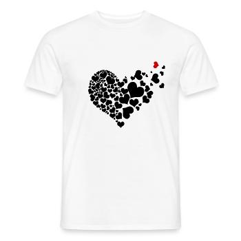 Coeur de coeur - T-shirt homme - blanc - Devant - AI Model Male 178 dark (178cm)