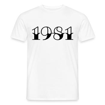 Geburtsjahr 1981 Geschenkidee - Männer T-Shirt - Weiß - Vorne - AI Model Male 178 dark (178cm)