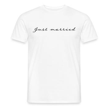 Couple marié Couple marié couple mariage - T-shirt homme - blanc - Devant - AI Model Male 178 dark (178cm)