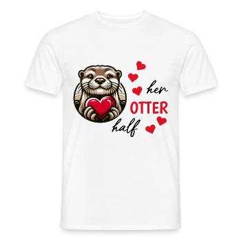Otter half liebe geschenk - Männer T-Shirt - Weiß - Vorne - AI Model Male 178 dark (178cm)